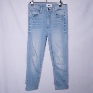 Paige Maggot Crop Lite Wash Jeans Size 27